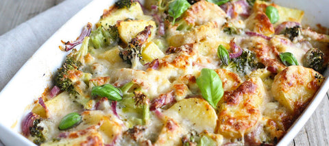 Chicken, broccoli and potato bake